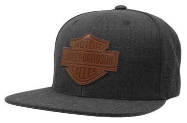 Harley-Davidson Men's Bar & Shield Patch Snapback Baseball Cap - Heather Gray - Wisconsin Harley-Davidson
