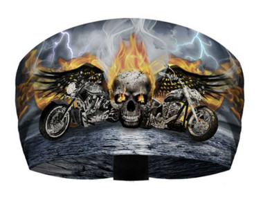 That's A Wrap Unisex Riders on the Storm Ultra-soft Bandana Knotty Band, Black - Wisconsin Harley-Davidson