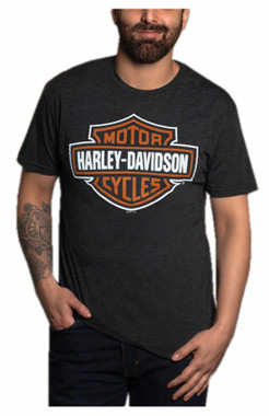 Harley-Davidson Men's B&S Vintage Poly-Blend Short Sleeve Crew T-Shirt - Black - Wisconsin Harley-Davidson