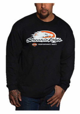 Harley-Davidson Men's Screamin' eagle Long Sleeve Crew-Neck Shirt - Black - Wisconsin Harley-Davidson