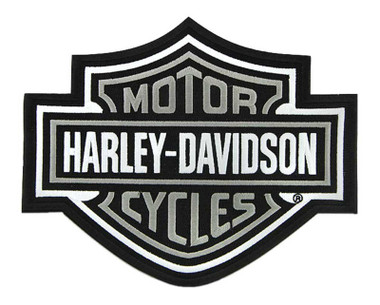 Harley-Davidson 9.25 inch Embroidered Gray Bar & Shield Logo Emblem Sew-On Patch - Wisconsin Harley-Davidson