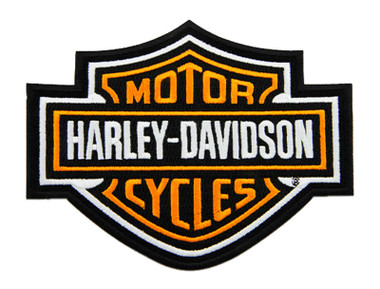 Harley-Davidson 4 inch Embroidered Gray Bar & Shield Logo Emblem Sew-On Patch