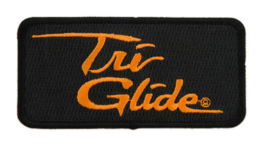 Harley-Davidson 4 in Embroidered Tri Glide Emblem Sew-On Patch - Black/Orange - Wisconsin Harley-Davidson