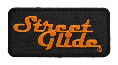 Harley-Davidson 4 in Embroidered Street Glide Emblem Sew-On Patch - Black/Orange - Wisconsin Harley-Davidson