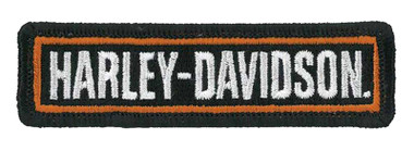 Harley-Davidson 3.5 inch Embroidered Bold H-D Script Emblem Sew-On Patch - Black - Wisconsin Harley-Davidson