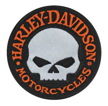 Harley-Davidson 4 inch Willie G Skull Reflective Embroidered Emblem Sew-On Patch - Wisconsin Harley-Davidson