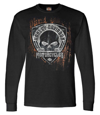 Harley-Davidson® Men's Distressed Shady Skull Crew-Neck Long
