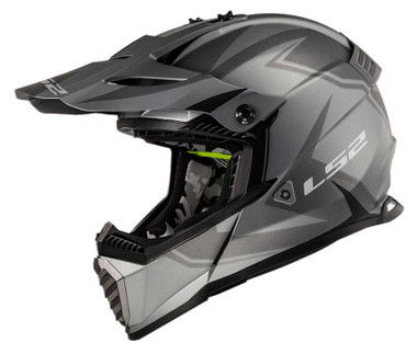 LS2 Helmets Gate TwoFace Full Face MX Motorcycle Helmet, Matte Gray & Black - Wisconsin Harley-Davidson