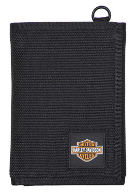 Harley-Davidson Men's Full Speed Tri-Fold Polyester RFID Wallet - Black - Wisconsin Harley-Davidson