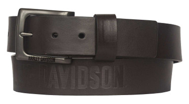 Harley-Davidson® Men's Free Rein American Flag Brown Leather Belt