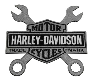 Harley-Davidson 8 in. Embroidered Wrenches Bar & Shield Logo Emblem Sew-On Patch - Wisconsin Harley-Davidson