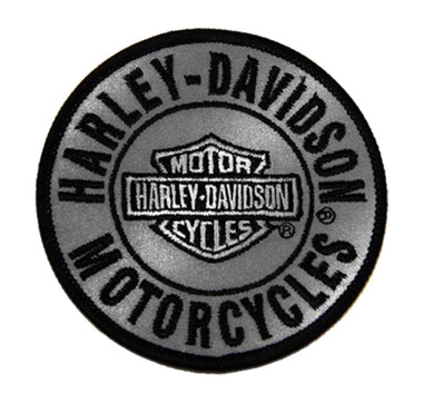 Harley-Davidson 3in. Embroidered Reflective Round B&S Logo Emblem Sew-On Patch - Wisconsin Harley-Davidson