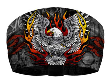 That's A Wrap Unisex Flames Screamin' Eagle Knotty Band Headwrap - Black - Wisconsin Harley-Davidson