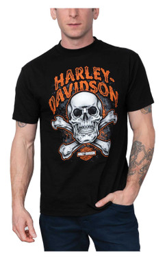 Harley-Davidson Men's Skull Squad Short Sleeve Crew-Neck T-Shirt - Black - Wisconsin Harley-Davidson