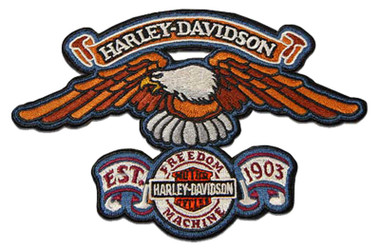 Harley-Davidson 6 in. Embroidered Eagle Freedom Machine Emblem Sew-On Patch - Wisconsin Harley-Davidson