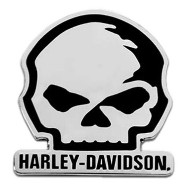 Harley-Davidson 1.5 inch. Willie G Skull Logo Metal Pin, Antique Silver Finish - Wisconsin Harley-Davidson