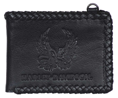 Harley-Davidson Men's Ride Free Bi-Fold Leather Wallet w/RFID Protection - Black - Wisconsin Harley-Davidson