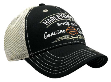 Harley-Davidson Men's Tribal Snapback Curved Brim Colorblocked Mesh Trucker Cap - Wisconsin Harley-Davidson