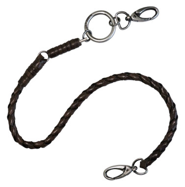 Harley-Davidson Men's Ride Free 25 inch Braided Leather Wallet Chain - Brown - Wisconsin Harley-Davidson