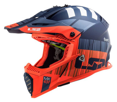 LS2 Helmets Gate Xcode Full Face Motorcycle Youth Helmet, Matte Orange & Blue