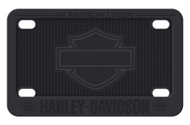 Harley-Davidson Silicone Motorcycle License Plate Frame, Bar & Shield - Black - Wisconsin Harley-Davidson