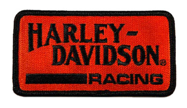 Harley-Davidson 4 in. Embroidered Vintage Racing H-D Text Emblem Sew-On Patch - Wisconsin Harley-Davidson