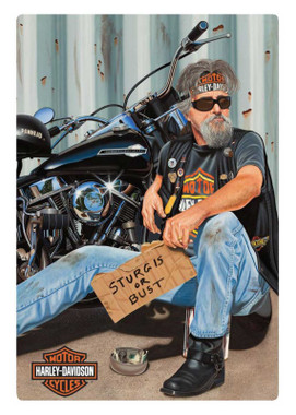 Harley-Davidson Panhandler Biker Embossed Tin Sign, Rectangle 13 x 17 inches - Wisconsin Harley-Davidson