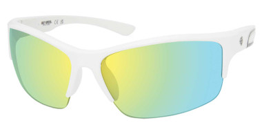 Harley-Davidson Men's Angular Sunglasses, White Frames & Bordeaux Mirror Lenses - Wisconsin Harley-Davidson