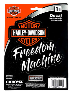Harley-Davidson Freedom Machine Bar & Shield Logo Decal - Black - 6 x 8 in. - Wisconsin Harley-Davidson