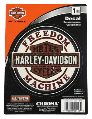 Harley-Davidson Vintage Freedom Machine Decal - Cream & Orange - 6 x 8 in. - Wisconsin Harley-Davidson