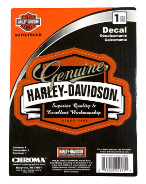 Harley-Davidson Genuine H-D Banner Decal - Black/Orange/Cream - 6 x 8 in. - Wisconsin Harley-Davidson