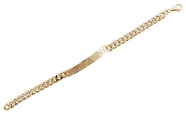 Harley-Davidson Women's Script Bar Curb Link ID Gold Bracelet - Stainless Steel - Wisconsin Harley-Davidson