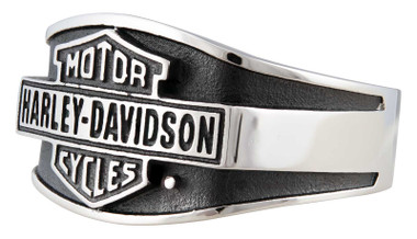 Harley-Davidson Men's Vintage Bar & Shield Signet Ring, Stainless Steel - Wisconsin Harley-Davidson