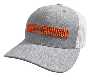 Harley-Davidson Men's Simple Contrast Snapback Colorblocked Mesh Trucker Hat - Wisconsin Harley-Davidson