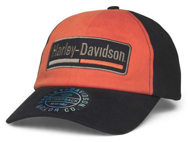 Harley-Davidson Mens Bar Strapback Adjustable Colorblock Baseball Cap 97646-22VM - Wisconsin Harley-Davidson
