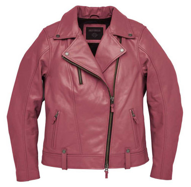 Harley-Davidson Women's Vixen Lane Leather Riding Jacket, Pink 97033-22VW - Wisconsin Harley-Davidson