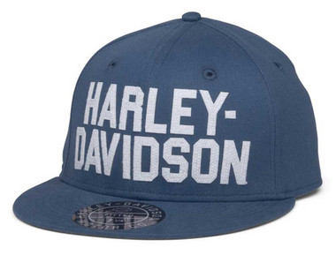 Harley-Davidson Men's H-D Felt Block Fitted Baseball Cap - Blue 99410-22VM - Wisconsin Harley-Davidson