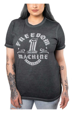 Harley-Davidson Women's Motor Motto Crew-Neck Short Sleeve Relaxed Tee - Black - Wisconsin Harley-Davidson