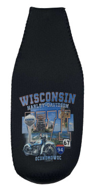 Harley-Davidson Custom Wisconsin Harley-Davidson Neoprene Zippered Bottle Wrap - Wisconsin Harley-Davidson
