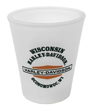 Harley-Davidson Custom Wisconsin Harley-Davidson Frosted Shot Glass - 2 oz. - Wisconsin Harley-Davidson
