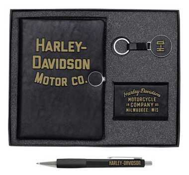 Harley-Davidson Motor Co. Executive Office Planner & Pen Gift Set - Black - Wisconsin Harley-Davidson