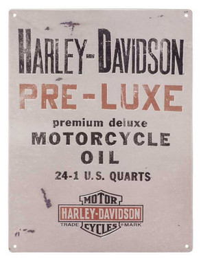 Harley-Davidson® Embossed Tin Sign, Genuine Oil Can Bar & Shield