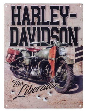 Harley-Davidson Embossed Tin Sign, Liberator Motorcycle Logo, 12 x 15.75 inch - Wisconsin Harley-Davidson