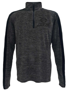 Harley-Davidson Men's Screamin' Eagle 1/4-Zip Long Sleeve Pullover - Black - Wisconsin Harley-Davidson