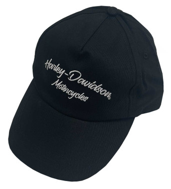 Harley-Davidson Little Girls' Twill Embroidered Adjustable Baseball Cap - Black - Wisconsin Harley-Davidson