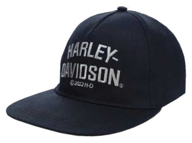 Harley-Davidson Little Boys' Twill Flat Brim Snap Back Toddler Cap - Black - Wisconsin Harley-Davidson