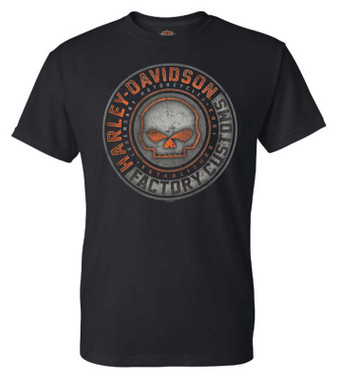 Harley-Davidson Men's Halo Willie G Skull Crew-Neck Short Sleeve T-Shirt - Black - Wisconsin Harley-Davidson