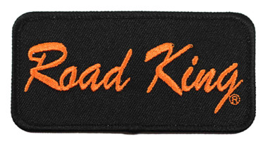 Harley-Davidson 4 in. Embroidered Road King Emblem Sew-On Patch - Black/Orange - Wisconsin Harley-Davidson