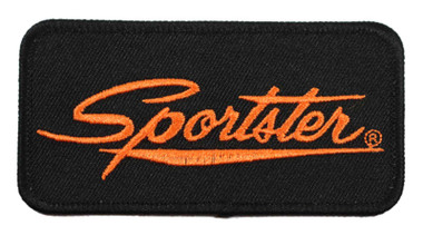 Harley-Davidson 4 in. Embroidered Sportster Emblem Sew-On Patch - Black/Orange - Wisconsin Harley-Davidson