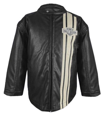 Harley-Davidson® Little Boys' B&S Logo Faux Leather Toddler Biker